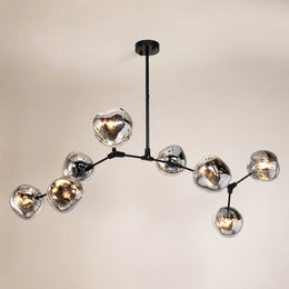 Veyra Eight-Light Matte Black Chandelier