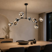 Veyra Eight-Light Matte Black Chandelier