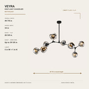 Veyra Eight-Light Matte Black Chandelier