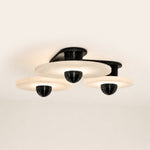 Median Alabaster 3-Disc Flush Mount in Bronze