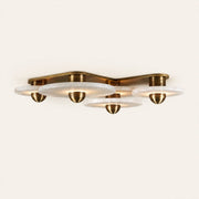 Median Alabaster 4-Disc Flush Mount in Brass