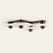 Median Alabaster 4-Disc Flush Mount in Bronze