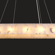 Maris Two-Tier Alabaster Oval Chandelier