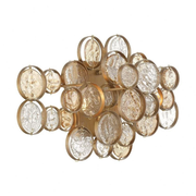 Cloud Disc Glass Wall Sconce - Brass