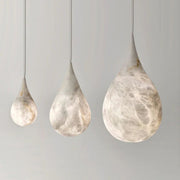 Teardrop Alabaster Pendant in 4.25''D+7''D+9.75''D