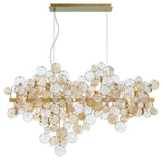 Trento linear chandelier in Brass finish