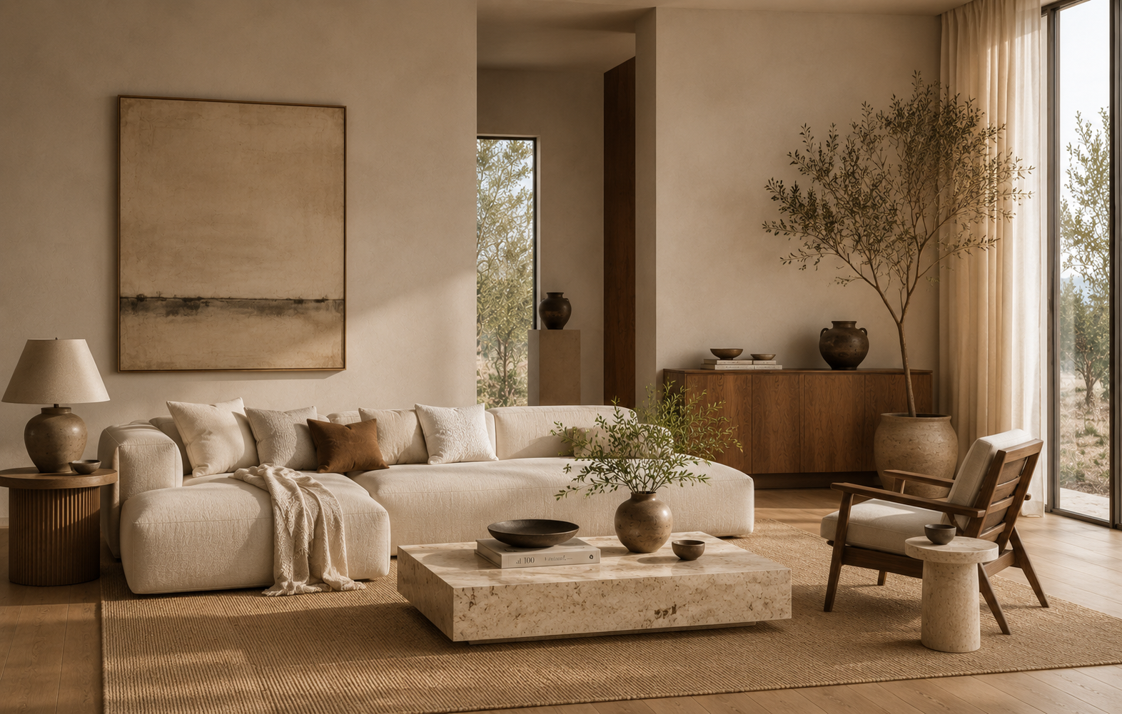 Composed living room with premium furniture pieces